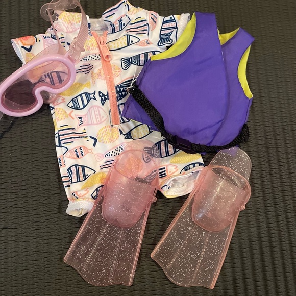 Our Generation bundle of 3 sets- equestrian, scuba/swim and 50s dress set. - Picture 3 of 3